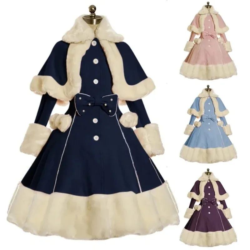 qq 123Christmas Costume European-style Retro Palace Princess Stage Performance Windproof Warm Waist Comfortable Soft Cos