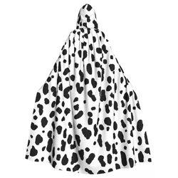 Dalmatian Dog Print Unisex Witch Party Reversible Hooded Adult Vampires Cape