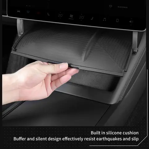 Storage Hidden Box Tesla For Tesla Model Y Juniper 2026 Model 3 Highland 2025 Under-Screen Hidden Storage Box Behind Screen Center Console Organizer Case