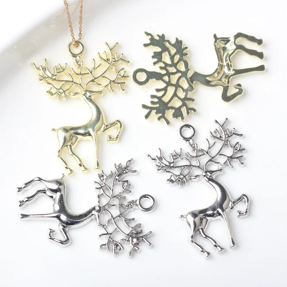 

10Pcs/pack Simple Alloy Christmas Deer Pendant DIY Bracelets Necklaces Jewelry Accessories