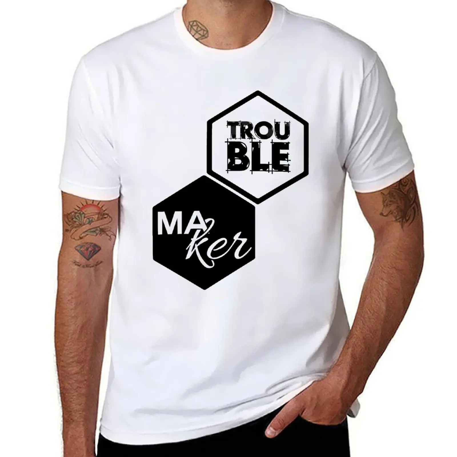

Touble maker always trouble for cool T-Shirt anime t shirts for man g man t shirts for men t shirts man pack white T-Shirt