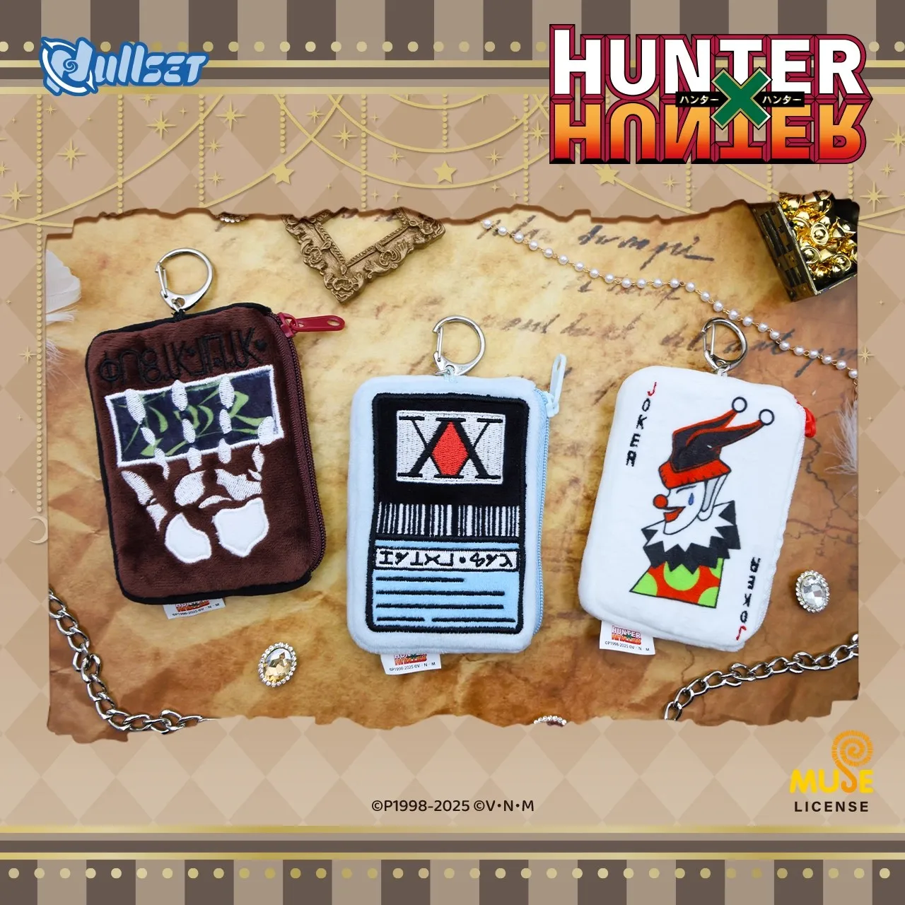 กระเป๋าใส่เหรียญลายอนิเมะ Hunter×Hunter ซีรีส์ตุ๊กตาพวงกุญแจใบอนุญาตนักล่า ชโครโล ฮิโซกะ ของสะสมจากอนิเมะ ของขวัญสำหรับเด็ก