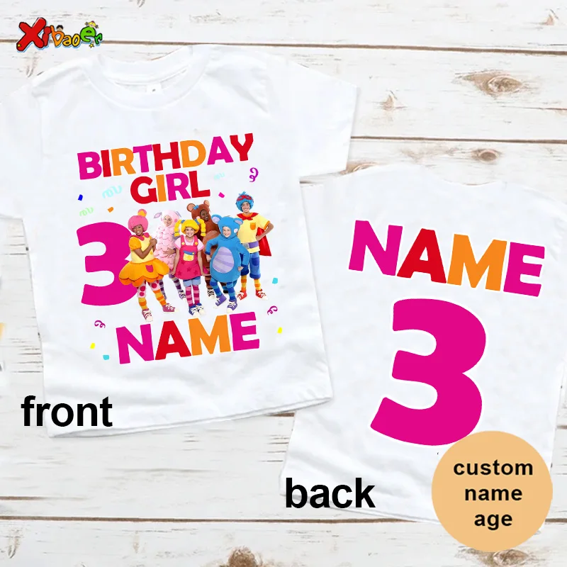 Mother Goose Club Birthday Girl Shirt 3 Years Party Shirt for Kids Custom Name Cute Gift Birthday Shirt Girl Clothes 1st 2nd 3rd