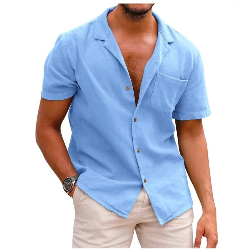 

Linen Men's ort Sve irt Linen Men's irt Summer Season hine Waable Flip Collar Other Wear Linen Fabric M Model