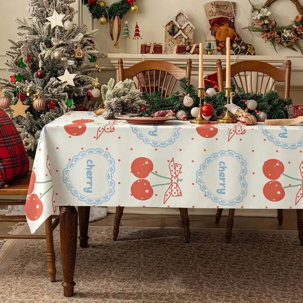 Pink Red Hearts Decor Waterproof table cloth, splash-proof tablecloth, for party, Halloween, Christmas, dining, camping
