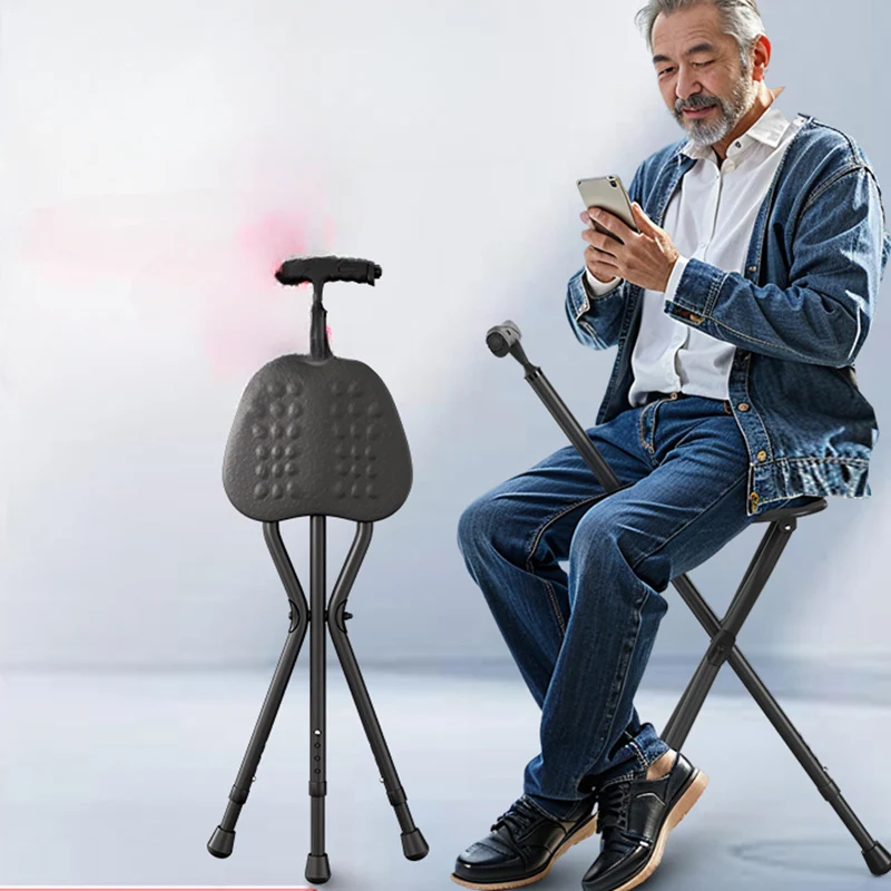 

Old People Tourist Stool Ultralight Portable Aluminium Alloy Stool Walking Stick Senior Furniture Una Panca LLSC