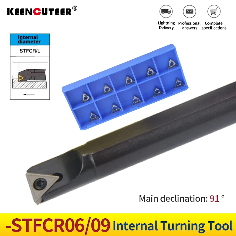 Suporte de Ferramenta Torneamento Interno Tcgt Inserções S10k-stfcr09 Barra Torno Cnc Conjunto Ferramentas Corte S10k-stfcr09 S06h-stfbr06 S08k-stfcr09