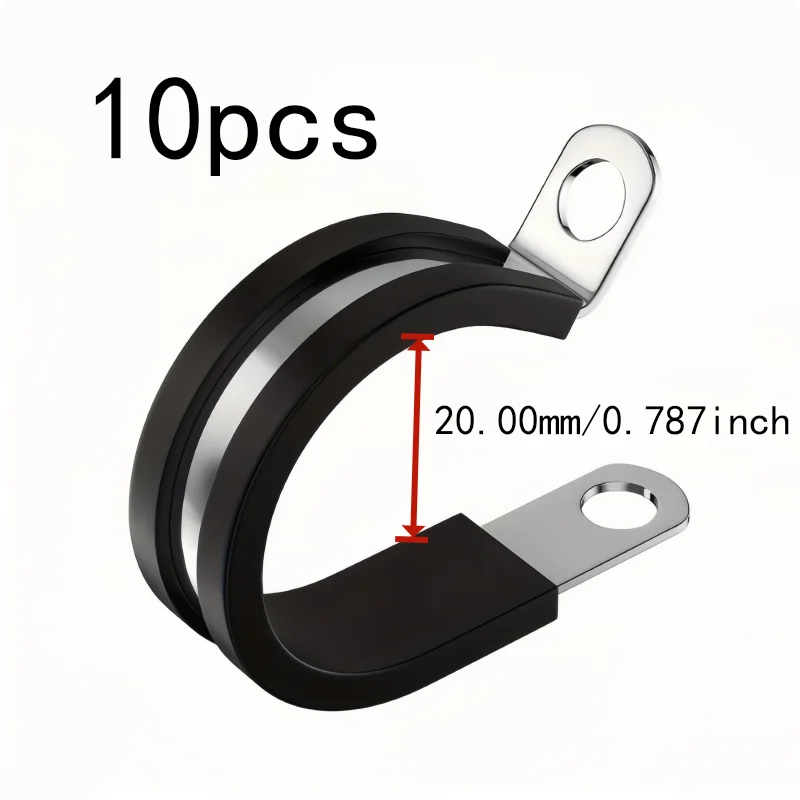 10 pcs M20 Stainless Steel Hose Clips with Rust Resistant Anti-Corrosion, Multipurpose, Versatile, Practical