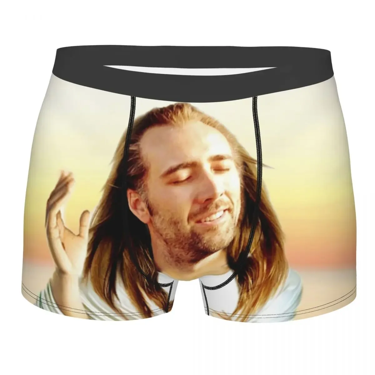 

Cool Nicolas Cage Boxers Shorts Panties Male Underpants Stretch Jesus Meme Briefs Underwear