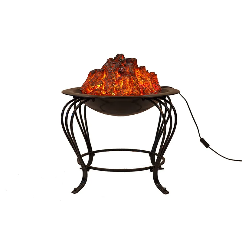 European style heating wall decoration charcoal hotel bar living room electronic simulation fireplace heating decorative charcoa