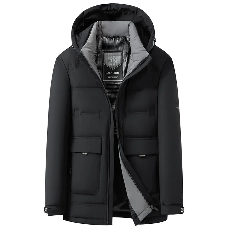 New Arrival Suepr Large Winter Men's Fashionable Casual Standing Collar Hooded Down Jacket Plus Size LXL2XL3XL4XL5XL6XL7XL