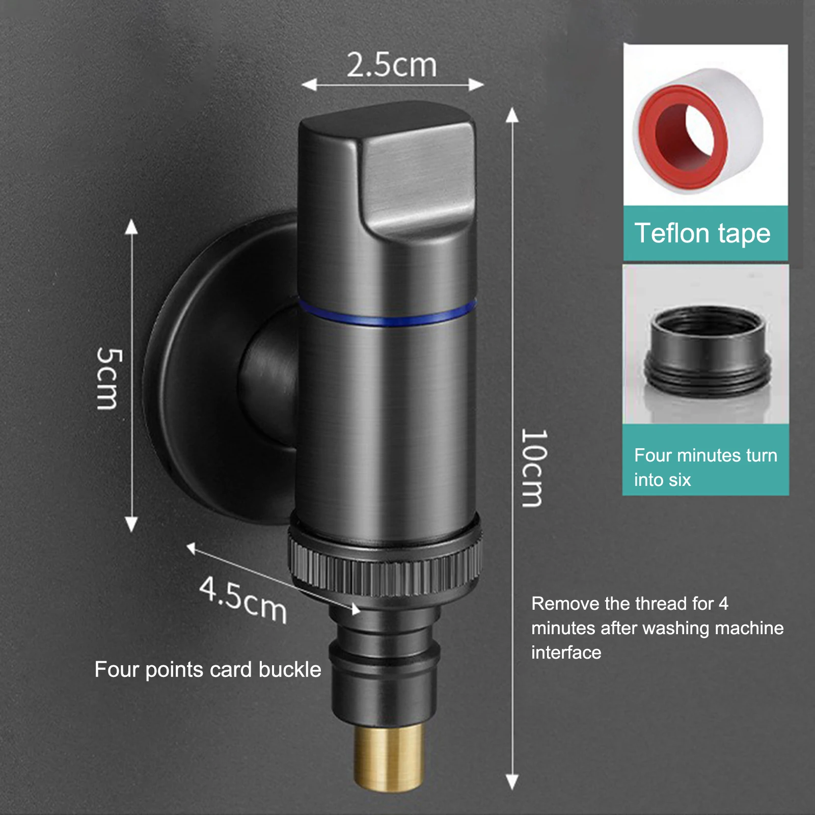 

High Quality Stop Valve Washing Machine G1/2 Flexible G3/4 Home Household Kitchen Multiple Practical Replacement