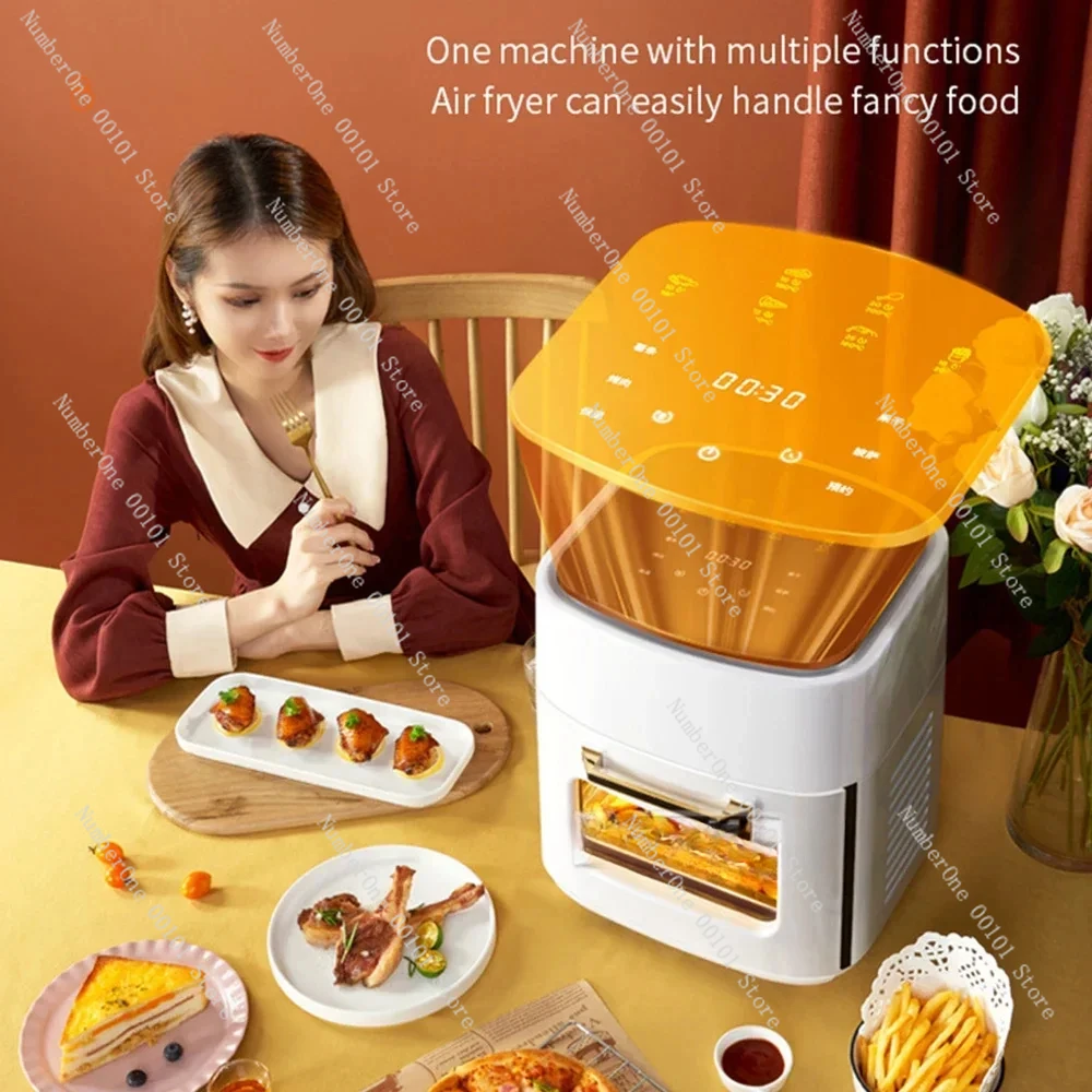 Air Fryer，15L Large Stainless Steel Electric Oven Fruit Dryer With Touch Screen And Viewable Window