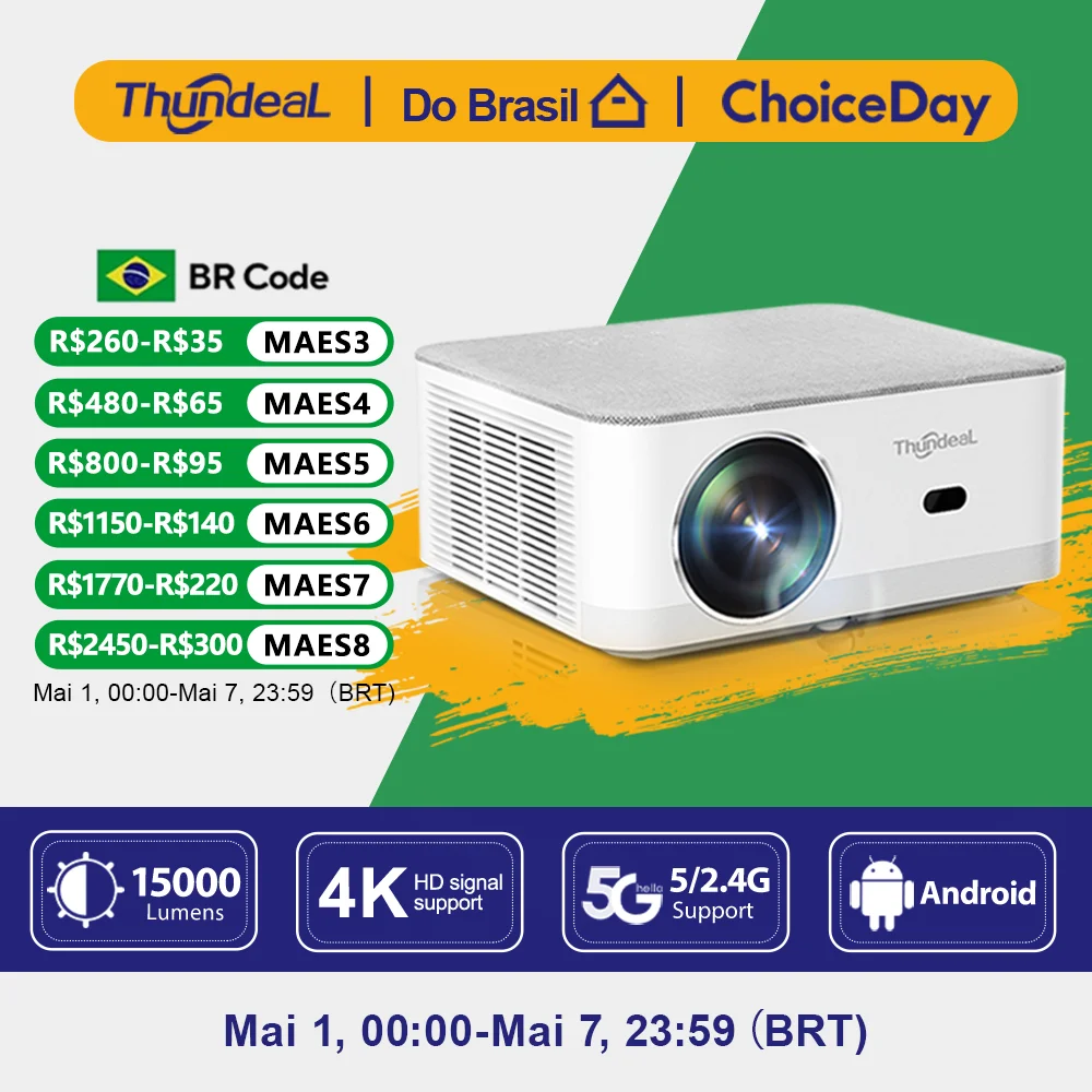 ThundeaL Mini Projetor Portátil TD92 Pro FHD 1080P Full HD Feixe 4K Vídeo WiFi Projetor Android TD92Pro Filme 3D Home Theater