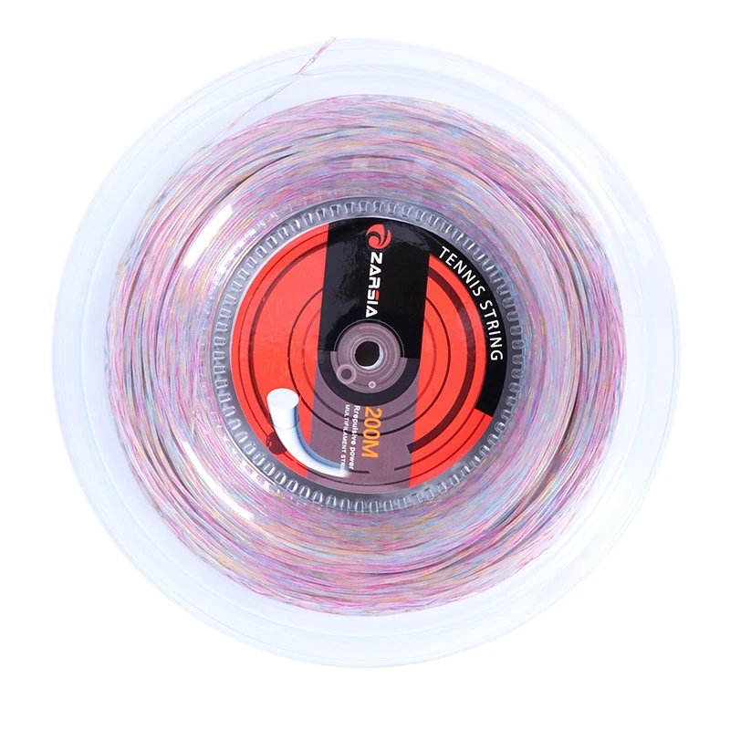 ABXY  1 Reel 1.35mm Synthetic Flash Nylon Rainbow Tennis String Soft Feeling Tennis Racket Strings(200M )
