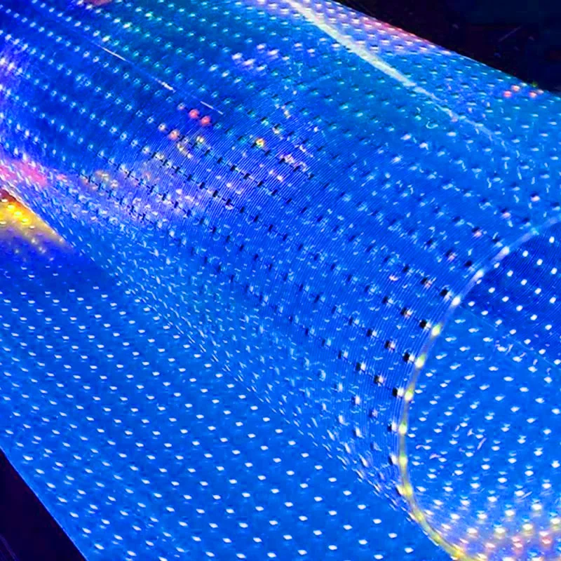 Customizable Ultra Thin LED P4 P8 Self-adhesive Flexible Film Led Display Transparent Advertising Display Glass Window LED Video
