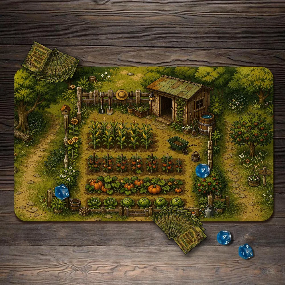 MTG Playmat, Pixel Art Farm Custom Play Mat, TCG Playmat with Zones - 24
