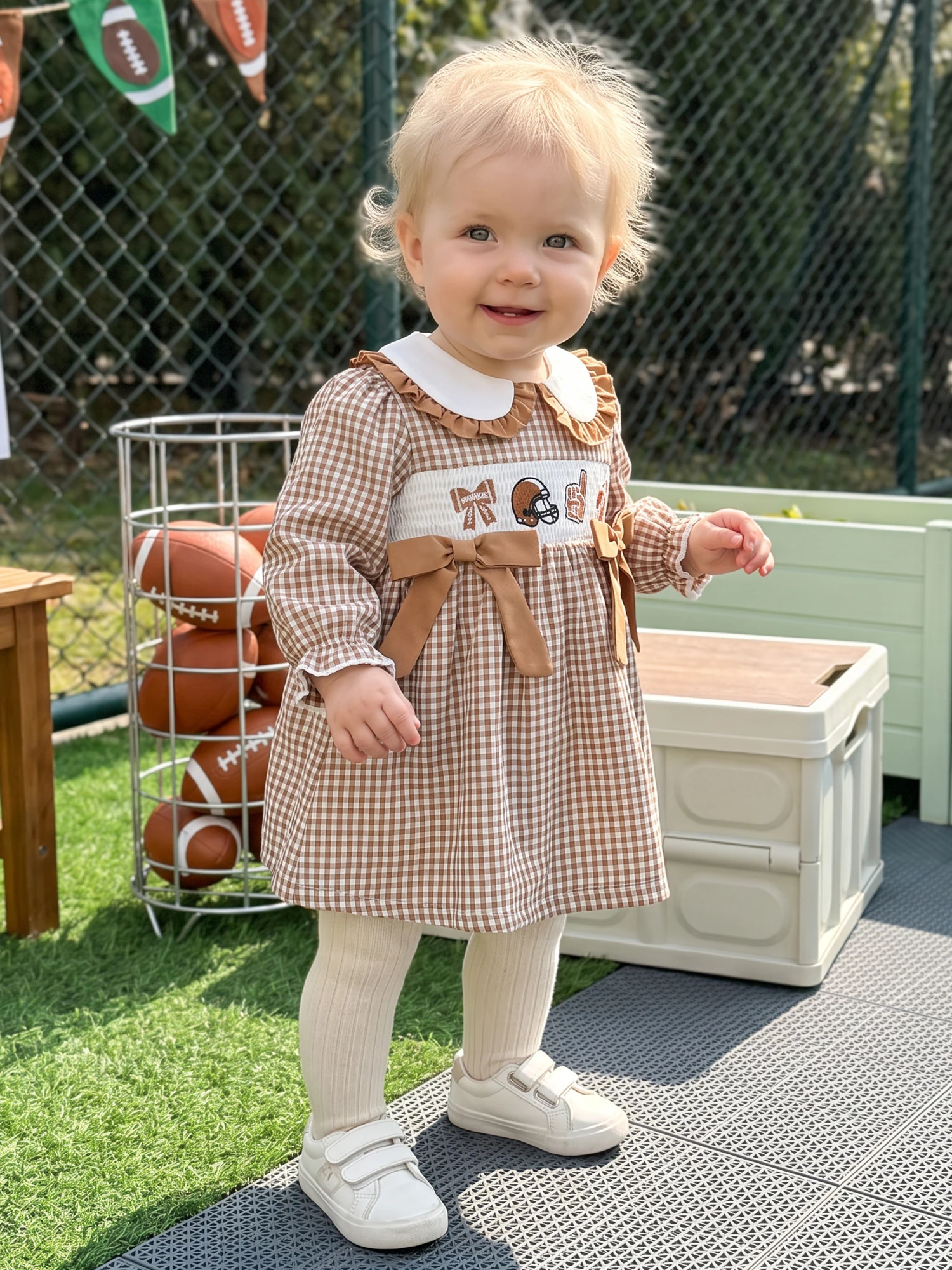 Doll Long Sleeve Doll Collar Plaid Dress Casual Dress Doll Collar Plaid Collar Plaid Embroidery Sleeve Latest