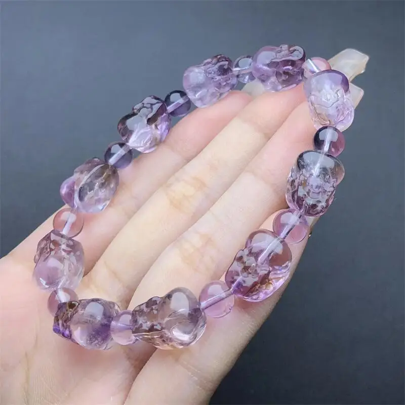 Natural Ametrine Pixiu Bracelet Smooth Gemstone Jewelry Healing Fengshui For Women Man New Year Present 1pcs