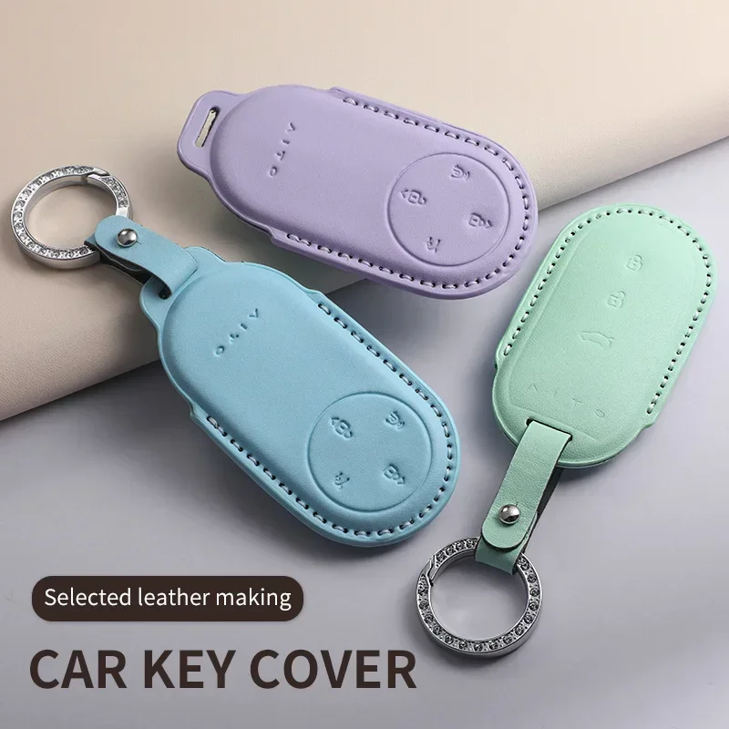 

For Aito M9 2024 M5 M7 2022 PU Leather Keycover Car Key Case Cover PU Leather Car Key Case Cover