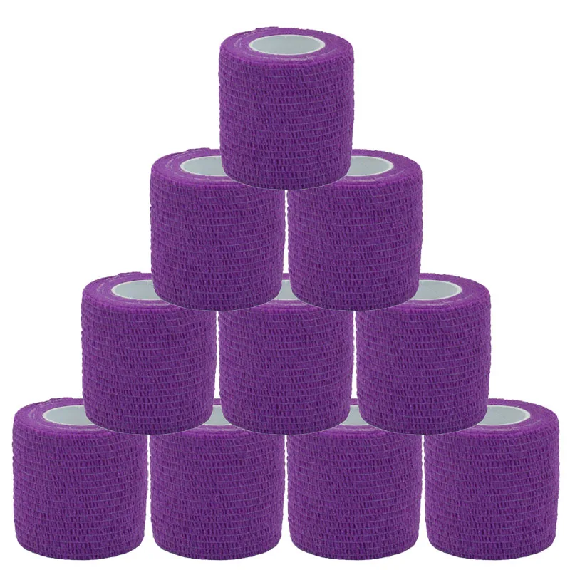 Purple Sports Self Adhesive Bandage Vet Wraps Tape Finger Joints Athletic Protective Kit Pet Elastic Bandage 2.5-15CM