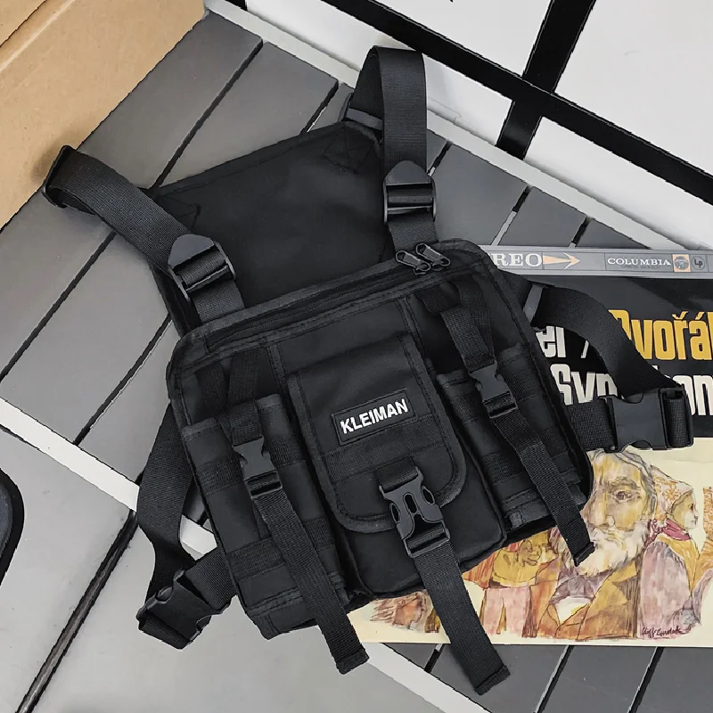 Bolsas de aparejo de pecho para hombre, chaleco deportivo multifunción, paquetes de pecho, bolsa de cintura de almacenamiento de viaje informal,