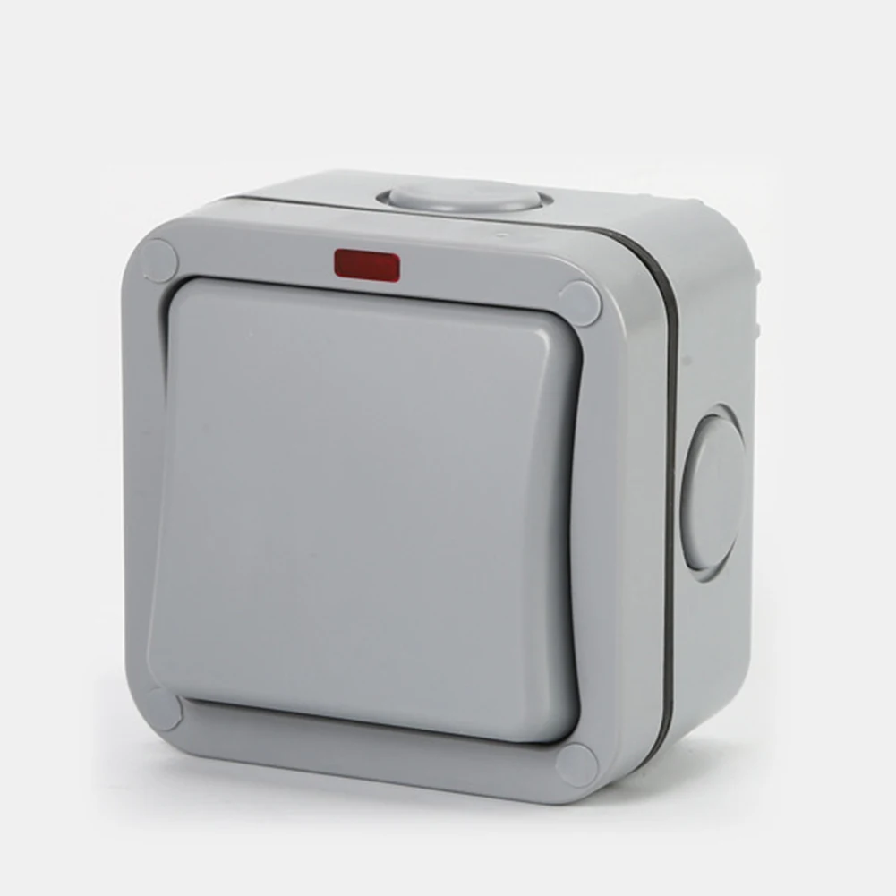 Saklar Dinding Luar Ruangan Berperingkat IP66 - Tombol Tekan Tahan Cuaca, 1 Gang 20A Untuk Kotak Sambungan Rumah & Taman Saklar Luar Ruangan Tahan Air