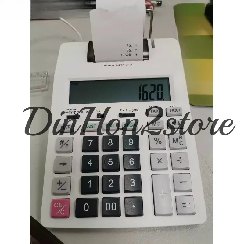 Office Financial Monochrome Printing Calculator Professional Cashier Counting Desktop Accounting Computing Machine Accessory