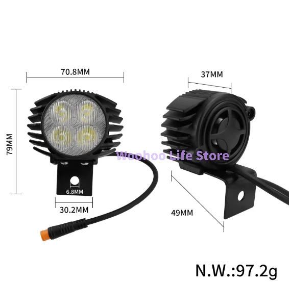 

Headlight for Kukirin G2 Pro Max G2 Master Front LED Light Handlebar Mounted Electric Scooter Headlight Replacement