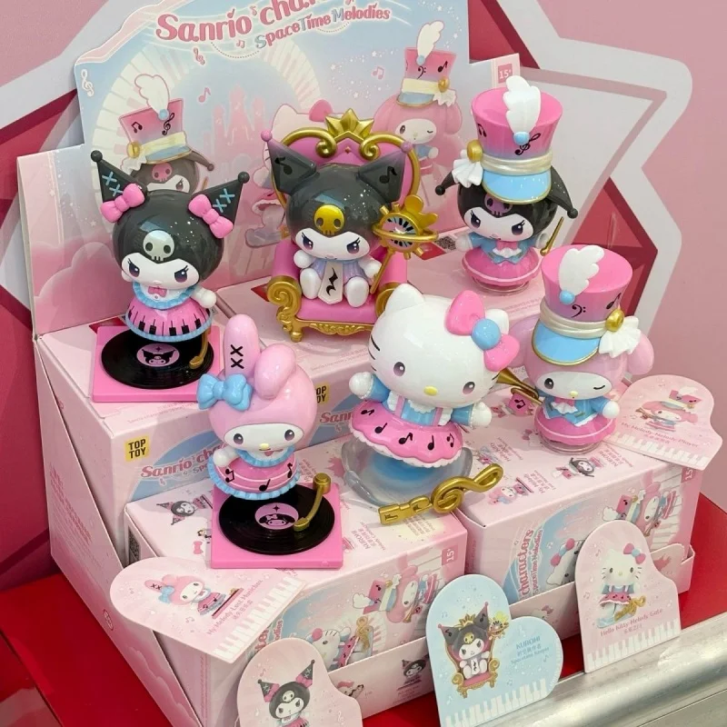 Sanrio  Blind Box  Space Time Overture Kuromi Hello Kitty Collectible Figure Desktop Ornament Home Decoration  Gift
