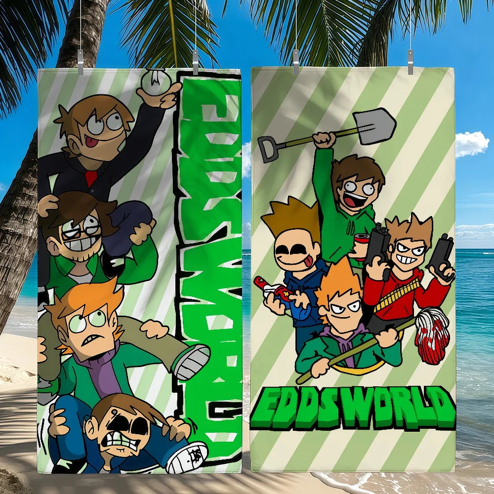 Cartoon E-Eddsworld funny Towel Quick Drying Beach Towels Are Suitable For Swimming Pools Camping Yoga And The Gym