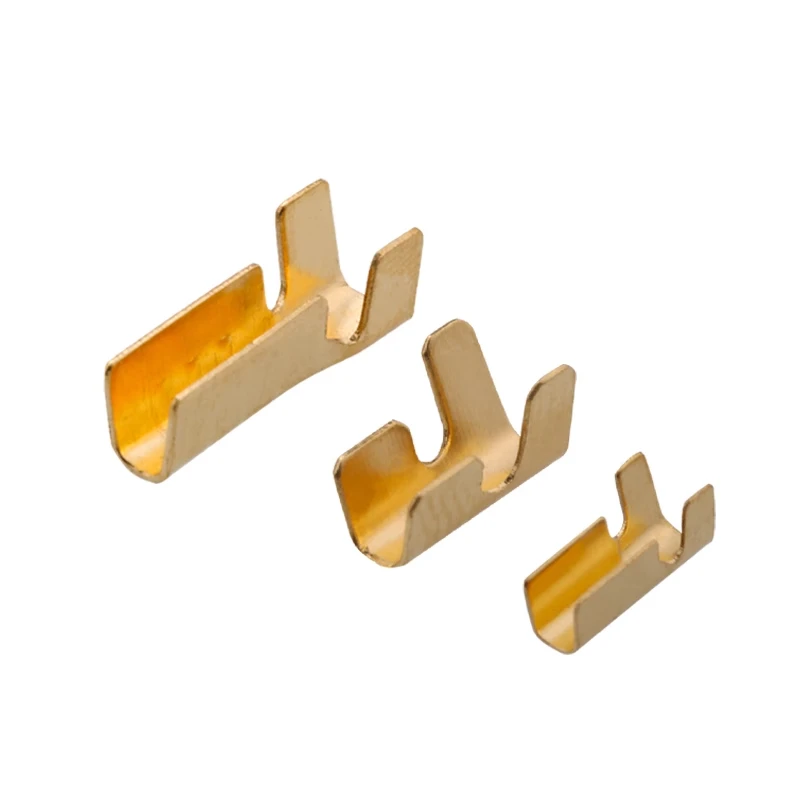 100pcs Cable tie U-shaped copper cable tie polygonal nose terminal I-shaped wire connector