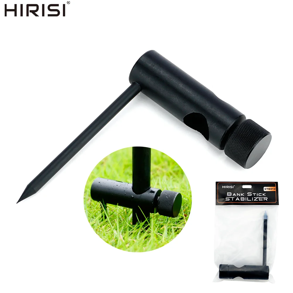 Hirisi Aluminium Karpfen Angeln Bankstick Halter Stabilisator Ständer Einstellbare Höhe für Angelrute Pod Angelgerät Zubehör