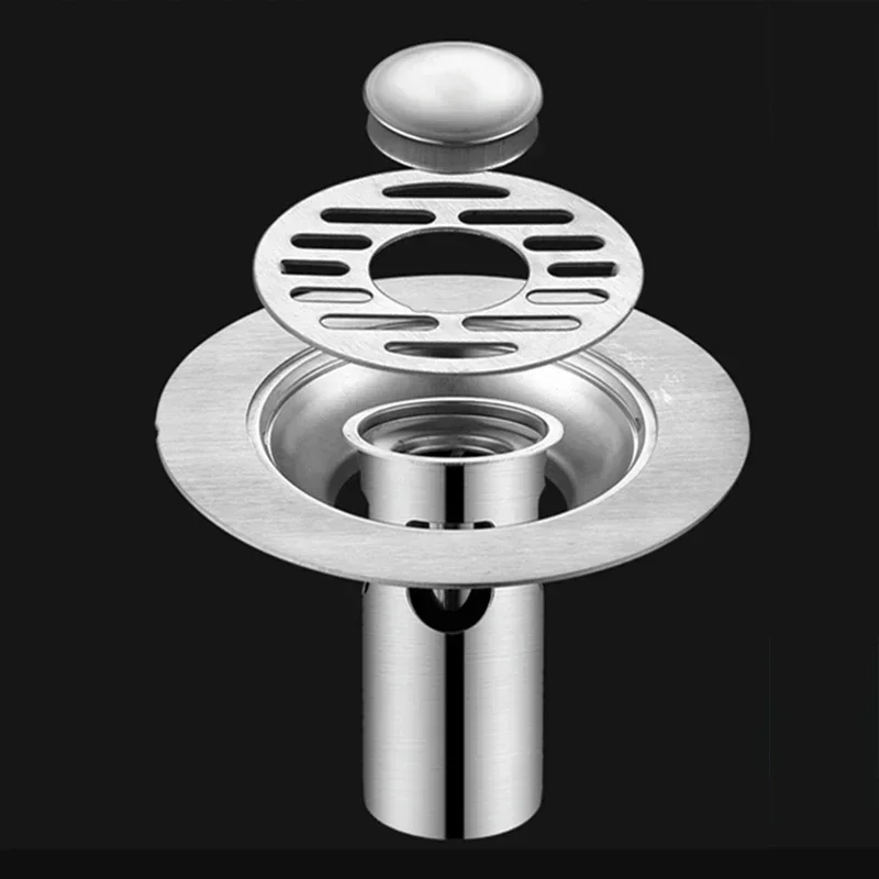 304 Stainless steel Floor Drains Anti-odor Drainer Shower Strainer Cover Bathtub Ground Leakage Bathroom Hardware Accessories
