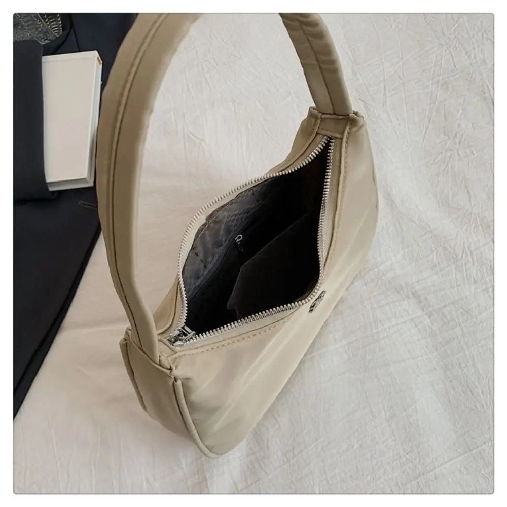 Fashion Nylon Women Underarm Bag Large Capacity Handbag Shoulder Bag Solid Color Travel Purse Hobos Bag