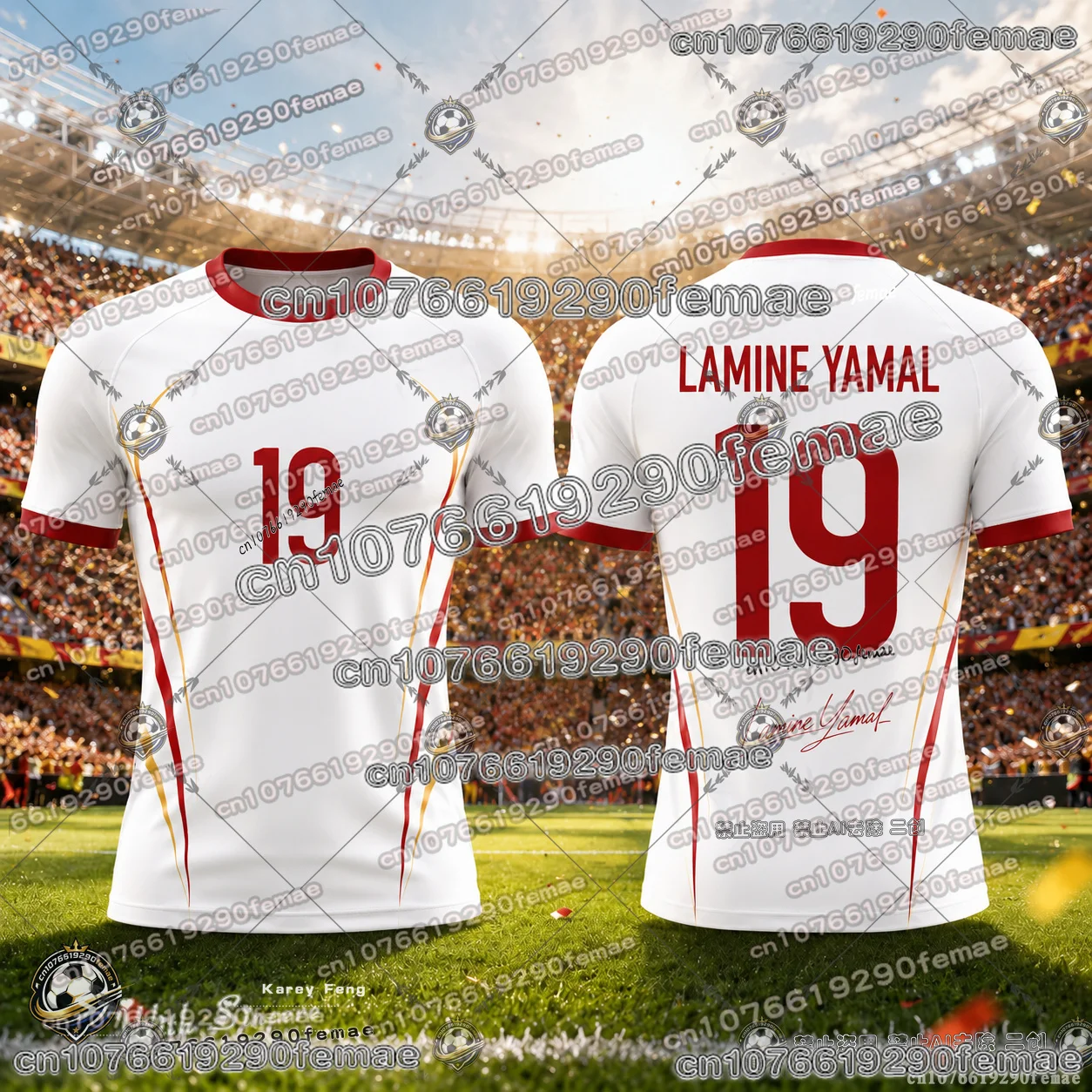 Special Custom Spain White Soccer Jersey 2026 Kids Adults Men Women Comfortable Breathable Daily Wear Sports Casual Top