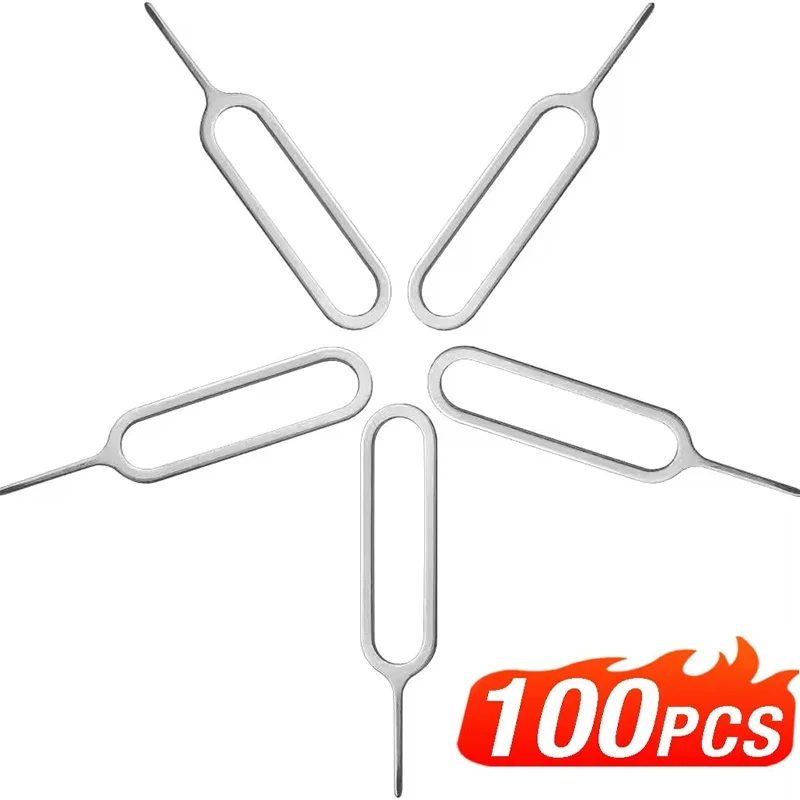 1/10/50/100PCS Universal Anti-Lost Sim Card Pin Eject Needle Remover For iPhone Xiaomi Huawei Android Smartphone Repair Tool Kit