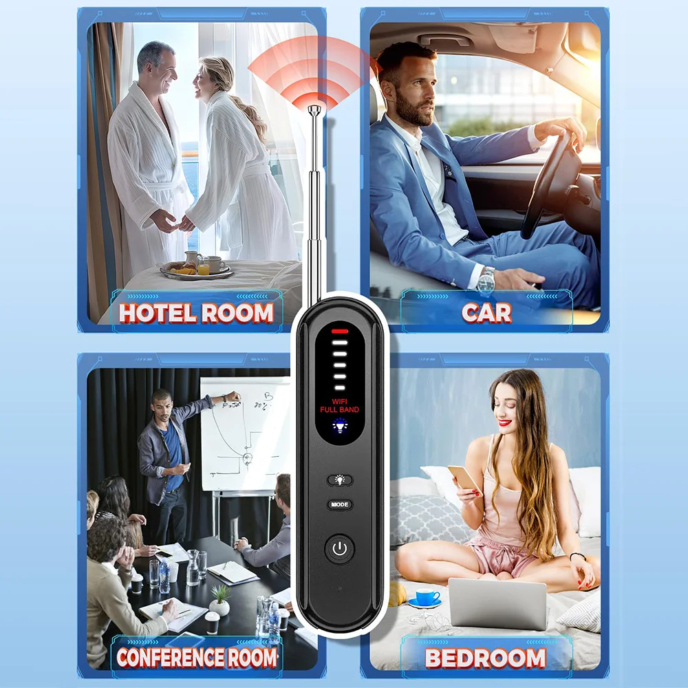 Détecteur de caméra cachée pour caméra cachée, détecteur Anti-espion, GPS professionnel, écoute électronique, dispositifs de recherche, Protection de sécurité