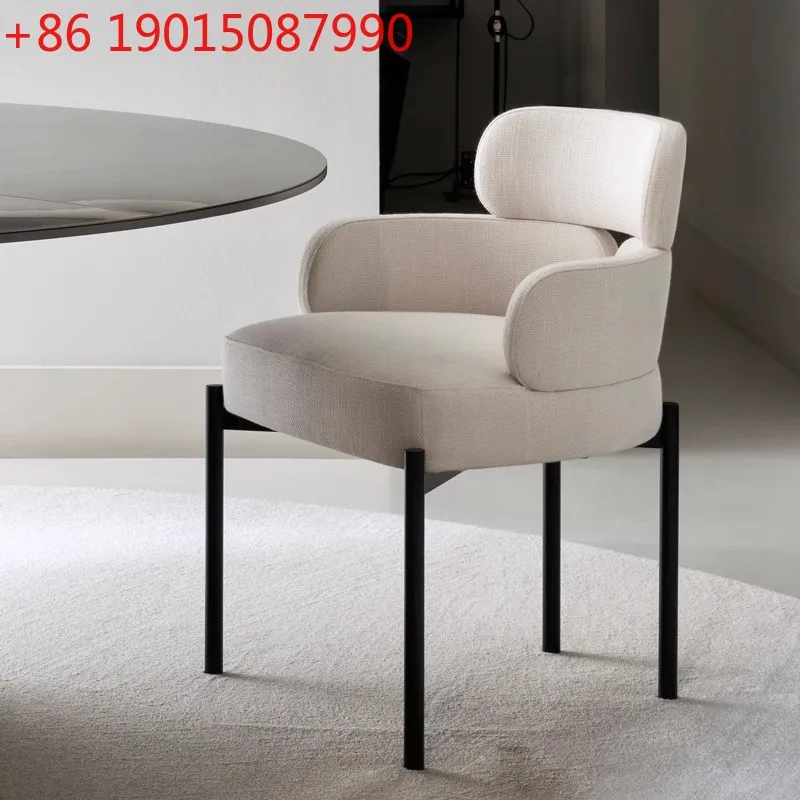 Leichter, luxuriöser, moderner, einfacher Heimrestaurant-Rückenstuhl, Modellzimmer, Freizeit, Verhandlung, Stoffstuhl, Designer