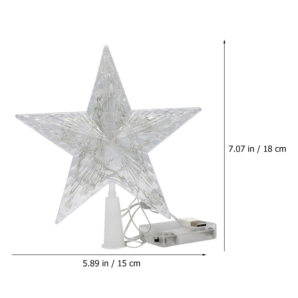 Topper na choinkę Pentagram na choinkę Materiały świąteczne Dekoracja Plastikowy ornament USB