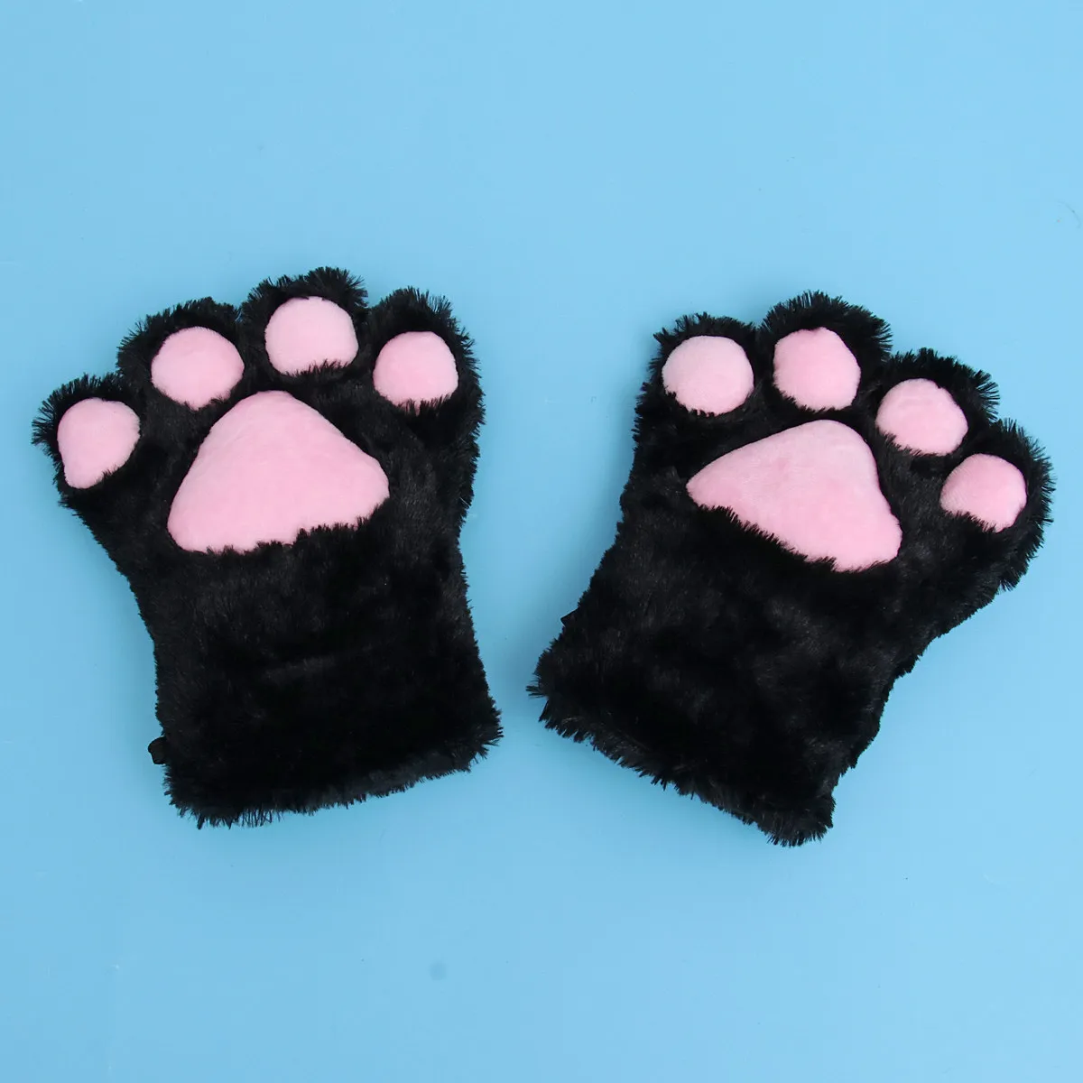 5pcs 고양이 발 장갑 세트 파티를위한 블랙 크리 에이 티브 코스프레 의상 고딕 로리타 착용 액세서리 고양이 귀 칼라 발