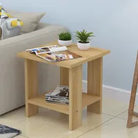 Wooden Bedside Table Multilayer Storage Shelf Easy Assemble Simple Modern Nightstand Space Saving for Bedroom Cabinet Side Table