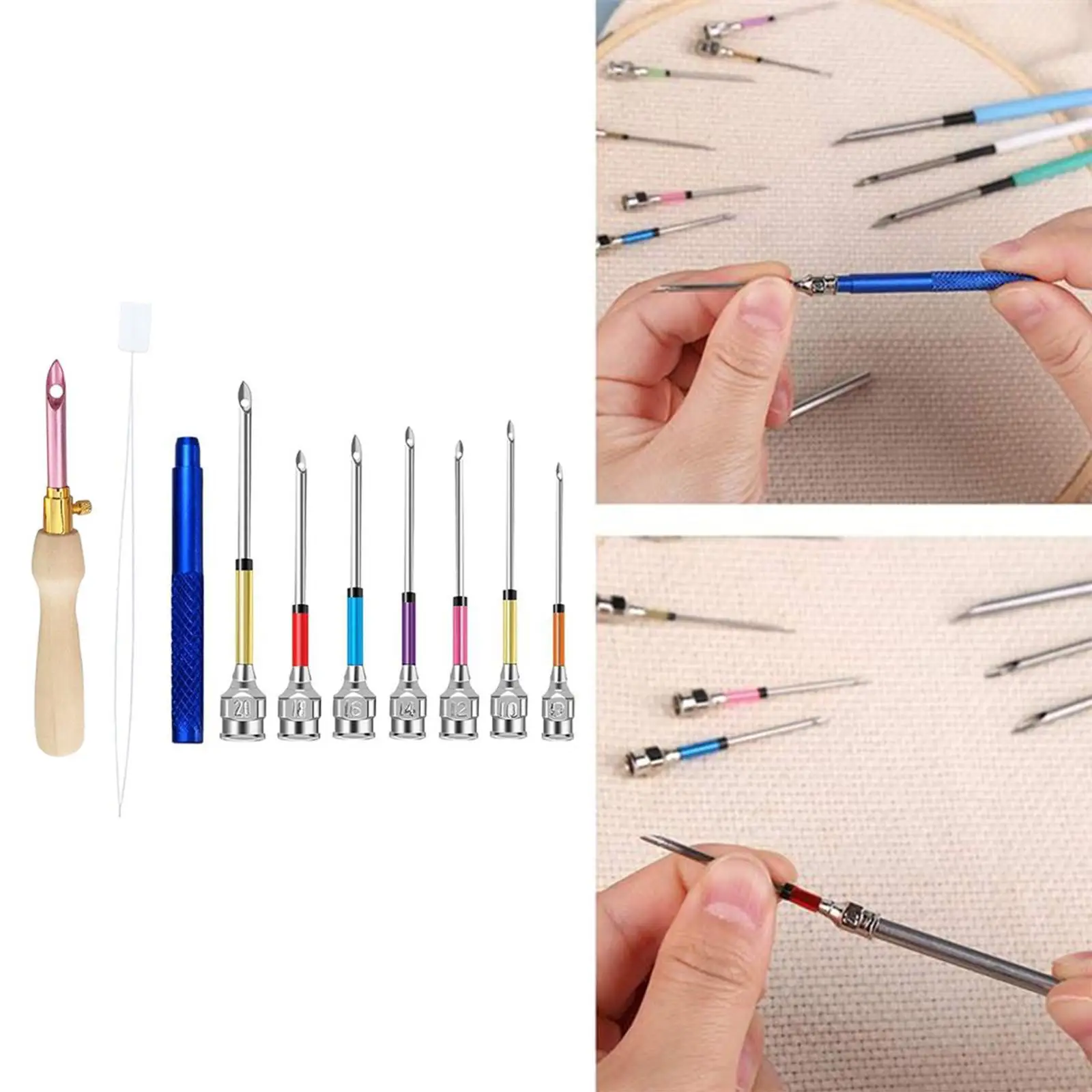 9Pcs DIY Embroidery Stitching Punch Accessories Sewing Tools Poking for Beginners Stitching Embroidery Crafting