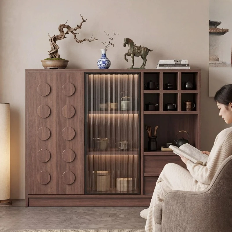 LTT antique style Bogu frame household dust storage display cabinet living room against the wall floor display cabinet