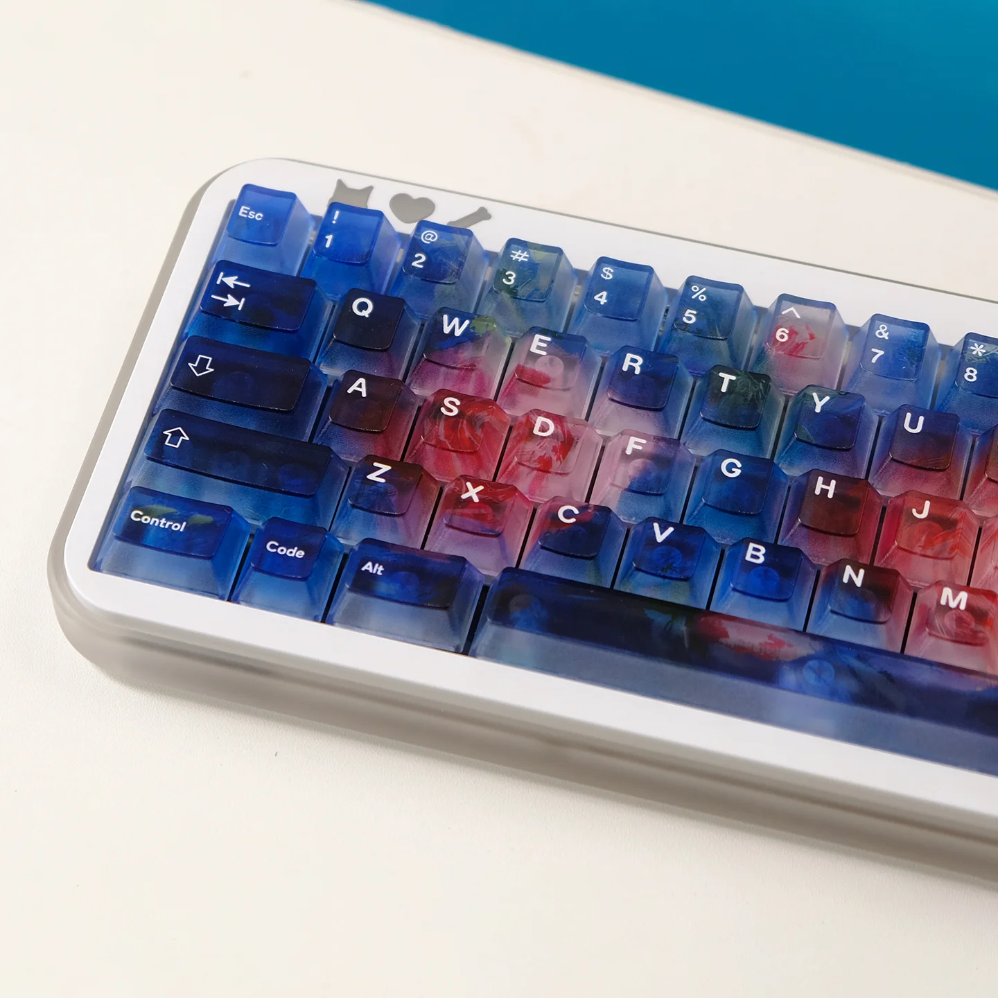 Rose Theme PC Keycaps 122 Keys Matte Transparent Keycaps Cherry Profile Keycaps For MX Cherry Mechanical Keyboard