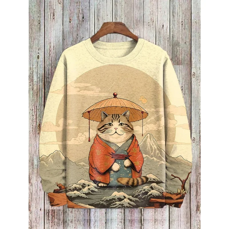 ثلاثية الأبعاد مطبوعة كول النينجا القط بلوزات للرجال النساء الضفدع الخريف الرجعية نمط كم طويل بلايز بلوزة كاجوال الجولة الرقبة هوديي