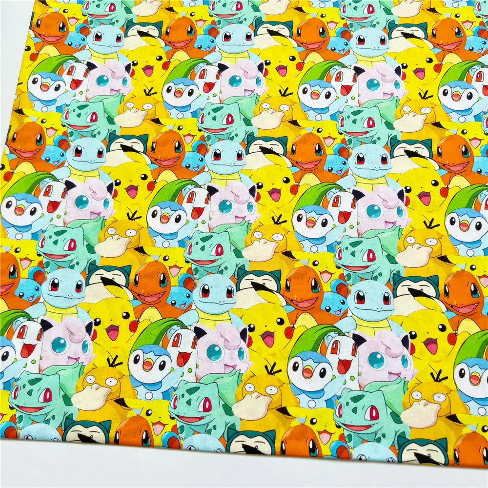 Pokémon Pocket Monster 100 Cartoon Fabric Handmade Sewing Patchwork Quilting Baby Clothes Home Sheet Needlework DIY Meterial