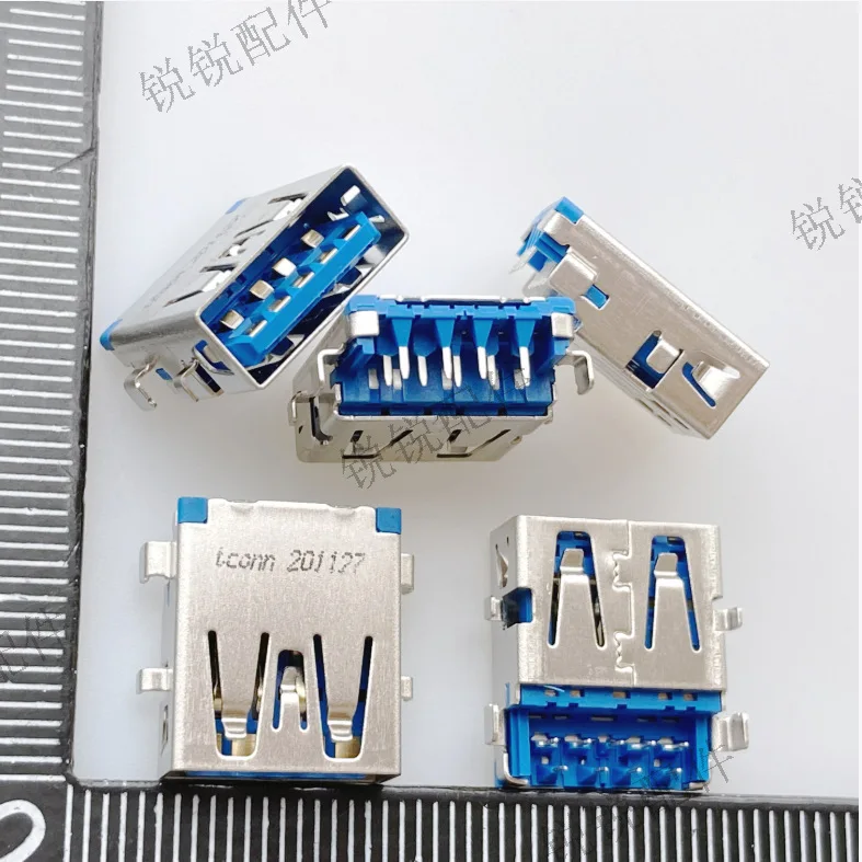 For laptop USB3.0 sinking board female seat four-pin plug board 3.0AF90 degree USB socket USB3.0 connector