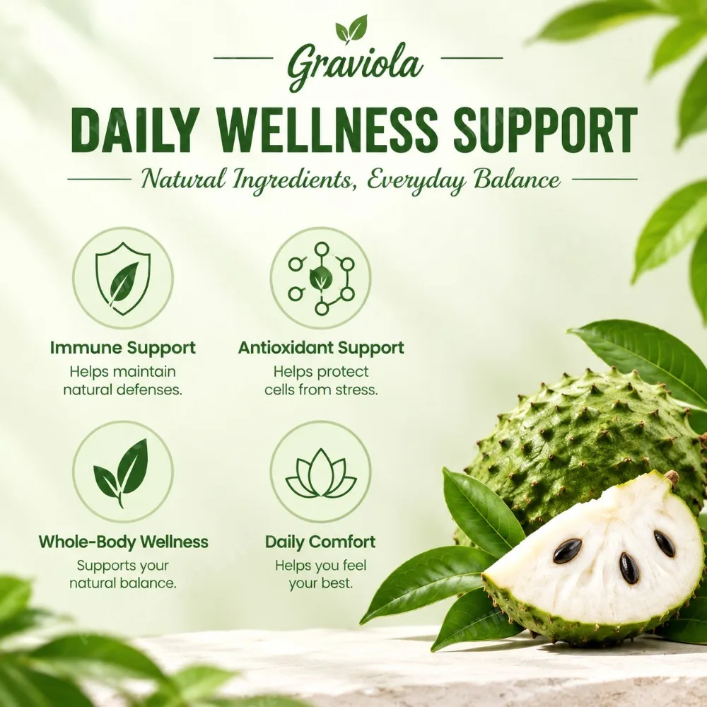 Soursop Graviola Liquid Drops with Vitamin C Herbal Extract for Immune Defense Antioxidant Cellular Wellness Daily Vitality 60ml