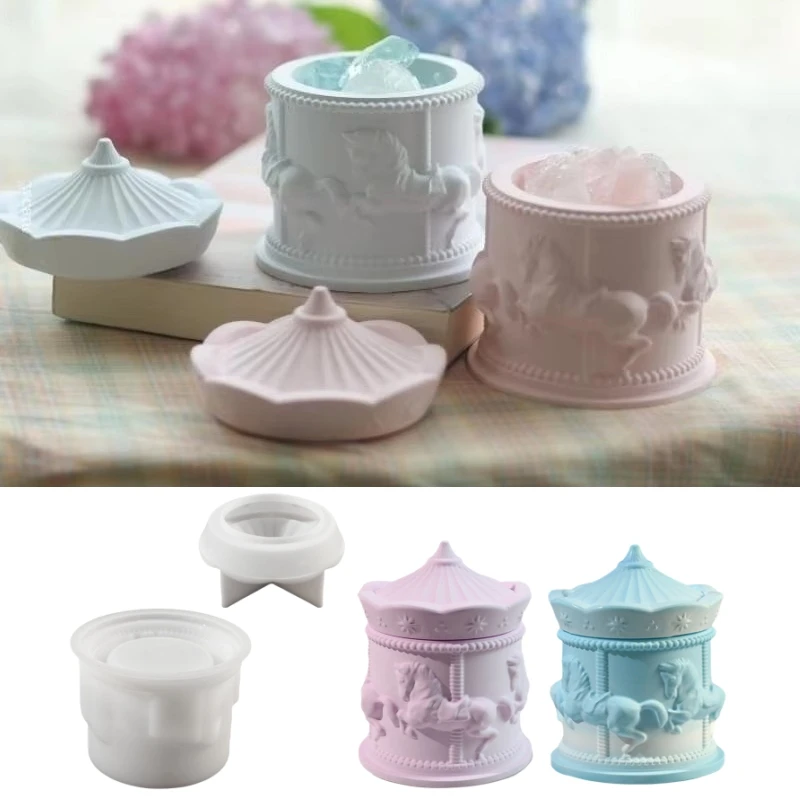 

Round Shape Plaster Storage Box Silicone Molds DIY Candle Cup Storage Jar Gypsum Home Decoration Mould